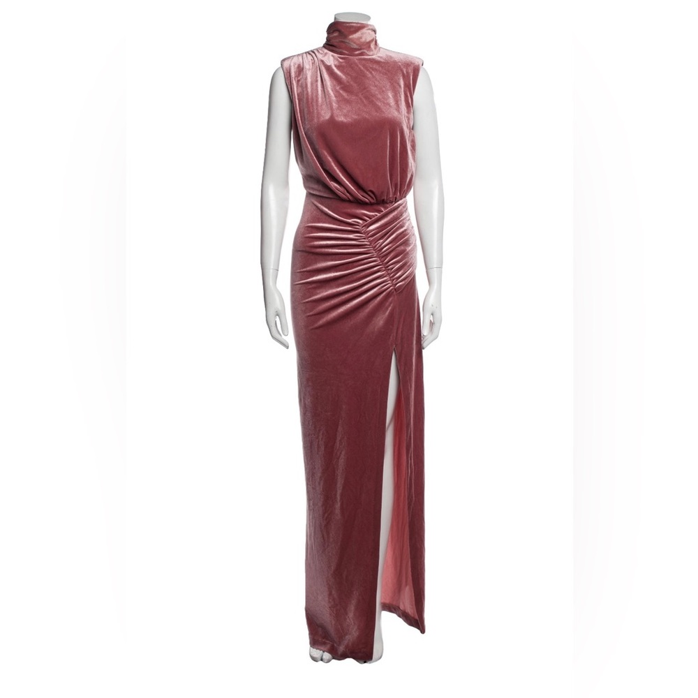 Ronny Kobo Billie Pink Blush Velvet Long Maxi Gown Dress XS NWT $595